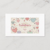 Romantic Valentine’s Day Card – Cute Heart Illustr 名刺 (裏面)