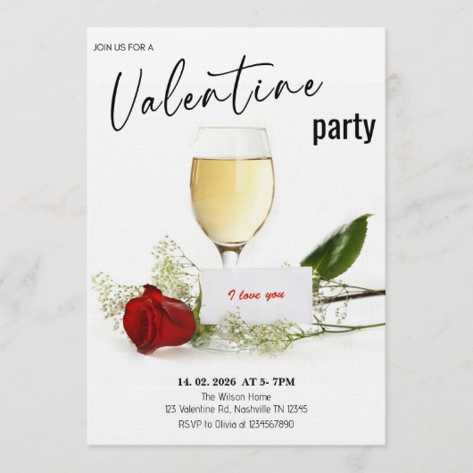 Romantic Valentine’s Day Party 招待状 (正面)