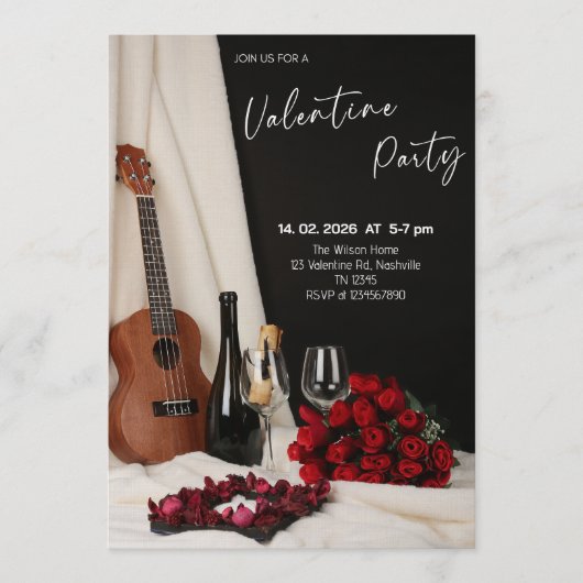 Romantic Valentine’s Day Party 招待状 (正面)