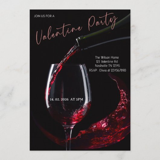 Romantic Valentine’s Day Party 招待状 (正面)