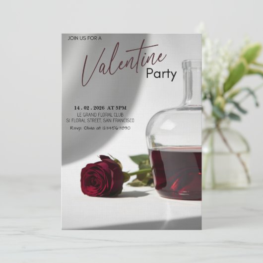 Romantic Valentine’s Day Party - Modern Love Theme 招待状 (スタンド正面)