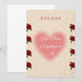 Romantic Valentine’s Day Rose Card 招待状 (正面/裏面)