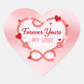 Romantic Valentine’s Day Sticker – Forever Yours ハートシール (正面)