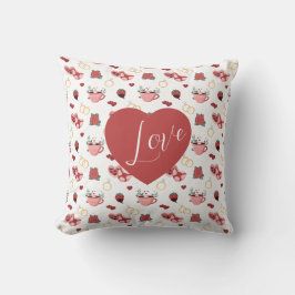 Romantic Valentine’s Day Throw Pillow クッション