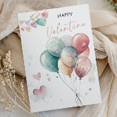 Romantic Valentine’s Day with Balloons & Hearts 招待状