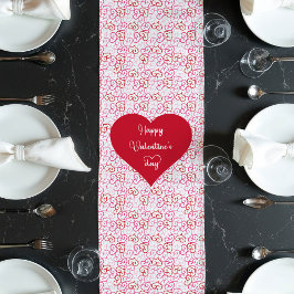 Romantic Valentine Table Runner With Love Hearts ロングテーブルランナー