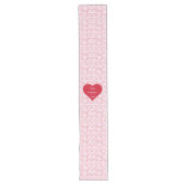 Romantic Valentine Table Runner With Love Hearts ロングテーブルランナー (正面)