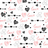 Romantic Valentine Tie Hand Drawn Heart Design ネクタイ