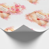 Romantic Valentine Wrapping Paper Love Envelope ラッピングペーパー (角)