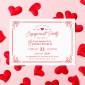 Romantic Valentine's Day Engagement Party 招待状