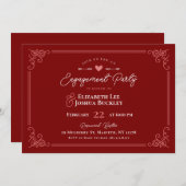 Romantic Valentine's Day Engagement Party 招待状 (正面/裏面)