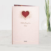 Romantic Valentine's Day Folded Greeting Card: Hea カード (裏面)