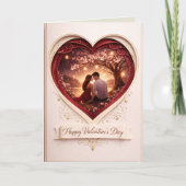 Romantic Valentine's Day Folded Greeting Card: Hea カード (正面)