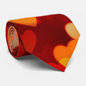 Romantic Valentine's Day Heart Pattern ネクタイ (ロール)