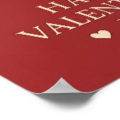 Romantic Valentines Day Minimal Couple Silhouette ポスター (角)