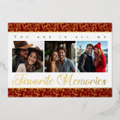 Romantic Valentine's Day Photo Collage 箔シーズンカード (正面)