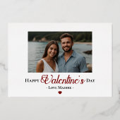 Romantic Valentine's Day Photo Collage 箔シーズンカード (裏面)