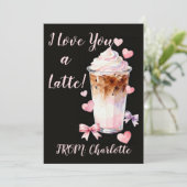Romantic Valentines Day Whipped cream iced coffee カード (スタンド正面)