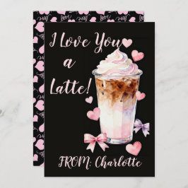 Romantic Valentines Day Whipped cream iced coffee カード