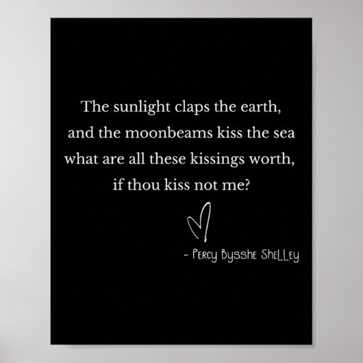 Romantic Valentine's Percy Bysshe Shelley Quote Et ポスター (正面)