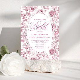 Romantic Velvet Rose Floral Bridal Shower Invite 招待状