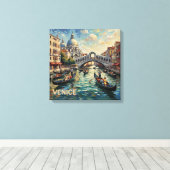 Romantic Venice Rialto Canal Canvas Art キャンバスプリント (インサイチュ (ウッドフロア))