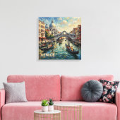 Romantic Venice Rialto Canal Canvas Art キャンバスプリント (インサイチュ (リビング))