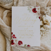 Romantic Vibrant Elegant Gold Foil Wedding 箔招待状