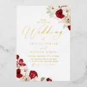 Romantic Vibrant Elegant Gold Foil Wedding 箔招待状 (正面)