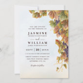 Romantic Vineyard Rustic Elegant QR Code Wedding 招待状 (正面)