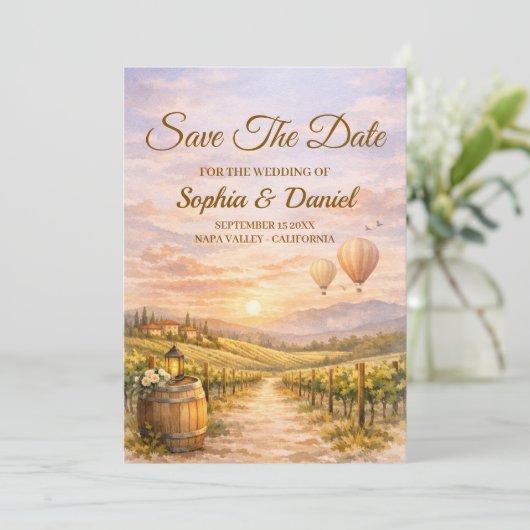 Romantic Vineyard Sunset Save The Date (スタンド正面)
