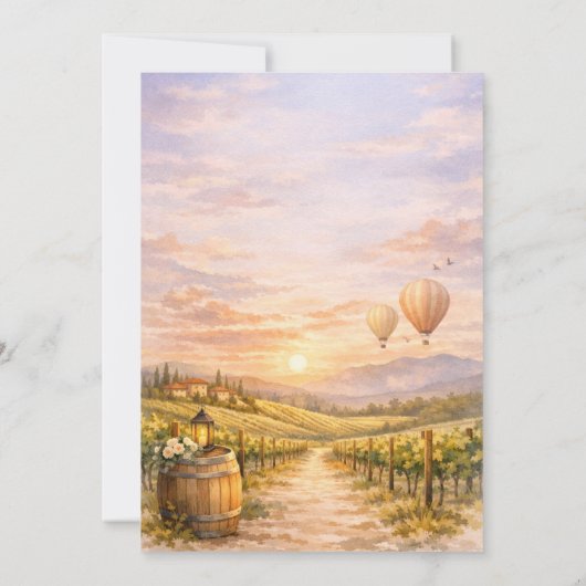 Romantic Vineyard Sunset Save The Date (裏面)