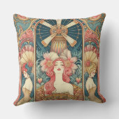 Romantic Vintage Art Nouveau Moulin Rouge クッション (裏面)