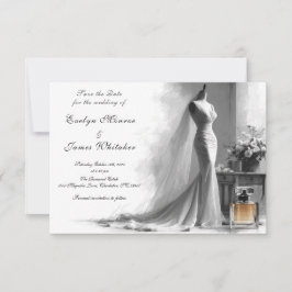 Romantic Vintage Bridal Wedding Save the date セーブザデート