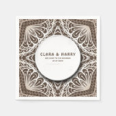  Romantic vintage calligraphy flourish wedding  スタンダードカクテルナプキン (正面)