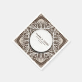  Romantic vintage calligraphy flourish wedding  スタンダードカクテルナプキン (角)