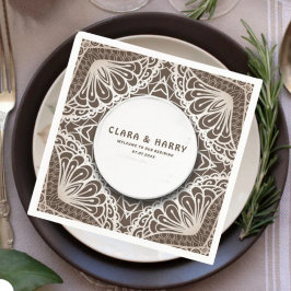  Romantic vintage calligraphy flourish wedding  スタンダードカクテルナプキン