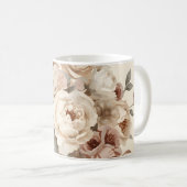 Romantic Vintage Floral Bouquet Pattern コーヒーマグカップ (正面右)