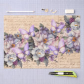 Romantic Vintage Floral Love Letter Decoupage 薄葉紙 (クラフト)