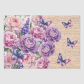 Romantic Vintage Floral Love Letter Decoupage 薄葉紙 (正面)