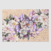 Romantic Vintage Floral Love Letter Decoupage 薄葉紙 (正面)