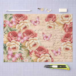 Romantic Vintage Floral Love Letter Decoupage 薄葉紙
