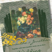 Romantic Vintage Floral Painting Wedding 招待状