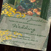 Romantic Vintage Floral Painting Wedding 招待状