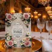 Romantic Vintage Garden Rose & Daisy Wedding 招待状