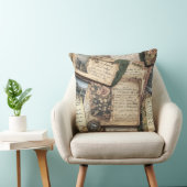 Romantic Vintage Letter Collage with Roses クッション (椅子)