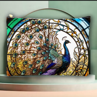 Romantic Vintage Peacock Makeup Purse アクセサリーポーチ