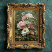 Romantic Vintage Peonies and Wildflowers Fine Art ポスター