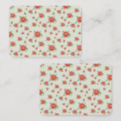 Romantic Vintage Red Roses Garden  プレイスカード (正面/裏面)