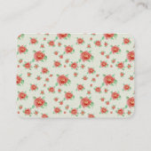 Romantic Vintage Red Roses Garden  プレイスカード (裏面)